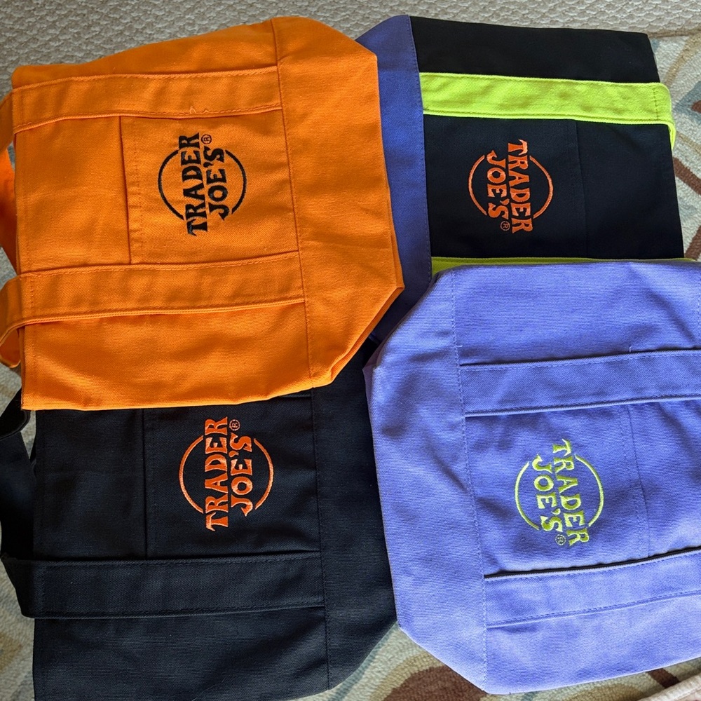 Trader Joe’s Mini Canvas Bags-Limited Edition Halloween color theme bags